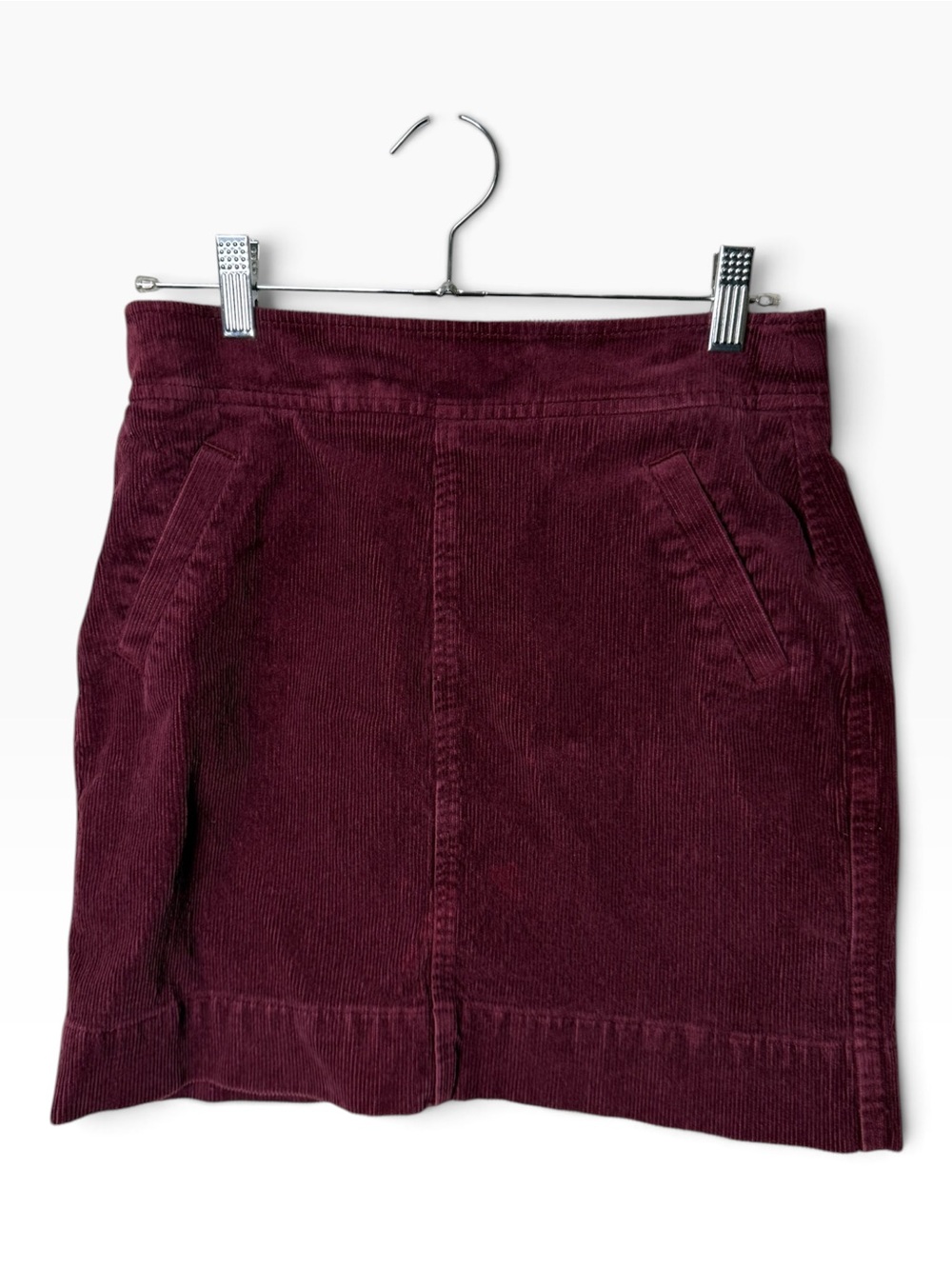 LOFT Burgundy Corduroy Mini Skirt 0P